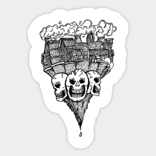 Earthquake Skull On Earth Sticker